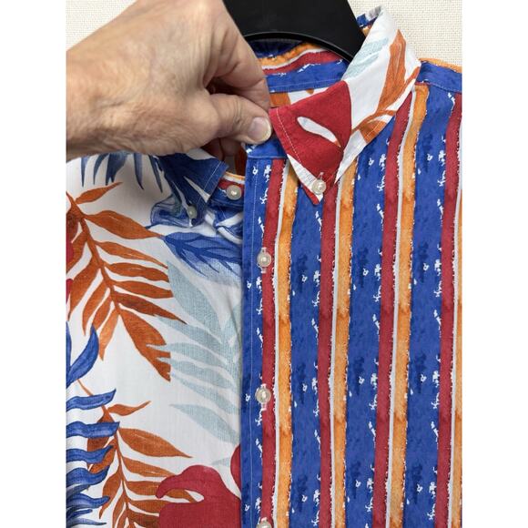 Cremieux Men's Short Sleeve Shirt Sz 2XL Button Up Colorful Preppy Tropical - Picture 2 of 10